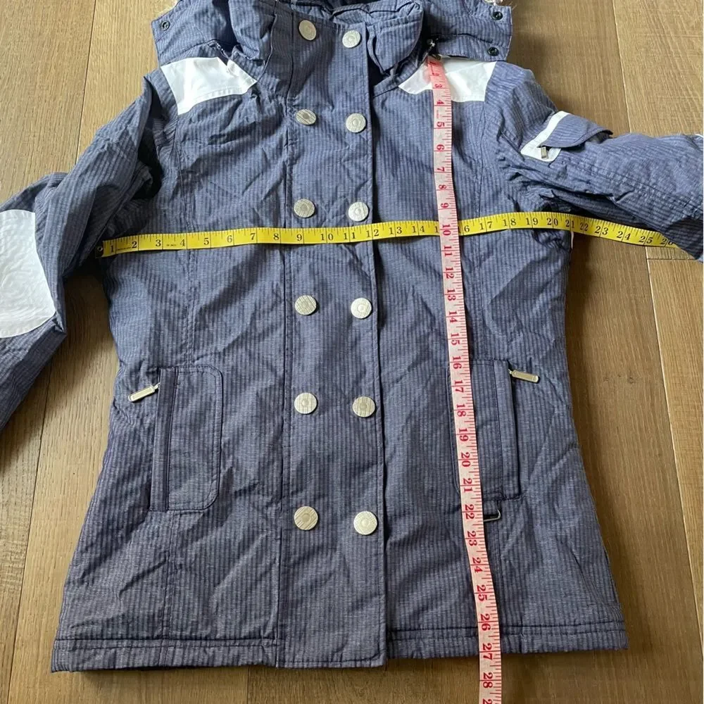 Nils Vintage Retro Y2K Faux Fur Women's Ski Snowboard Jacket Winter Blue - Picture 5 of 13